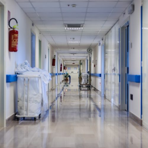 Hospital corridor at night Hospital corridor at night